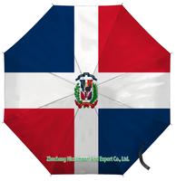 Paraguas plegable con bandera de Barbados, apertura y cierre automático, compacto, portátil, grande, para protección contra la lluvia, resistente al viento