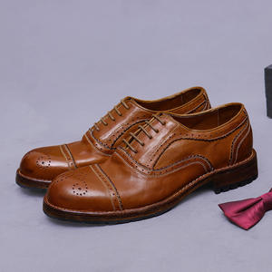 Chaussures Oxford en cuir véritable pour homme, de qualité luxueuse, style italien, formelles, à lacets, fabriquées à la main, chaussures de mariage, toujours tendance - Product Image 3