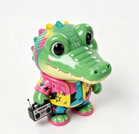 Figurine personnalisée Hip-hop Crocodile Graffiti en PVC et ABS, Statue moulée sur mesure, Fabriquée en Chine, OEM pour la vente en gros aux marques