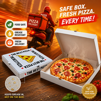Boîtes à pizza personnalisées en gros, recyclables, de 9/12/14/16/18 pouces, avec logo, en carton ondulé, emballage alimentaire à fentes