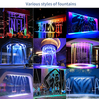 Fuente de Agua Digital con Diseño Personalizado, Pantalla para Exteriores, Control Programado, Cortina de Agua con Luz LED