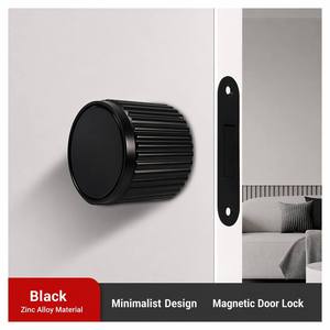 Factory Direct Modern Round Ball <strong>Door</strong> <strong>Knob</strong> Zinc Alloy Silent Magnetic Bedroom Bathroom Hotel Lock 3 Colors - Product Image 2