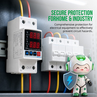 Protecteur de tension monophasé CA KP2-40VA 220V, dispositif de protection contre les surtensions avec tension et courant réglables, protection IP20