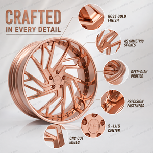 Jantes en aluminium forgé 2-3 pièces, 22, 24, 26 pouces, or rose chromé, concaves profondes, robustes, haute performance, jantes de luxe pour voitures - Product Image 3