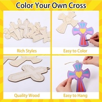 Pendentif croix miniature en bois non fini pour baptême, à personnaliser pour la peinture et le gribouillage des enfants, décoration maison et fête