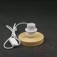 Support de lampe de bureau vintage avec douille E27, support de lampe LED, prise UK/EU, lampe de chevet décorative, base en bois, lampe de table
