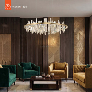 Lustre rond en cristal K9 de luxe, lampes en cristal pour villa, hôtel, salon, hall d'entrée - Product Image 4