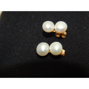 Orecchini gemelli in oro 14K con punta di perle barocche - Product Image 3