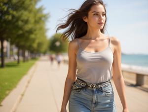 Catena da Vita in Lega d'Acciaio per Donna, Design con Fiocco, Placcatura Nera, Gioiello per il Corpo alla Moda per Uso Quotidiano - Product Image 2