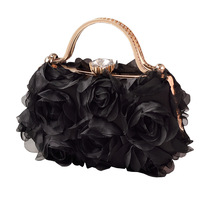 Sac transfrontalier en polyester, forme trapèze, style frais et doux, à motifs floraux, très vendu en Europe et en Amérique, idéal pour les soirées, mariages et fêtes