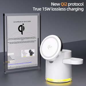 Qi2 sạc không dây đứng từ tính sạc nhanh không dây điện thoại chủ xoay 3 trong 1 đa chức năng sạc không dây đứng - Product Image 2