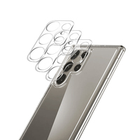 3 en 1 Set TPU Soft Phone Case Avec 2.5D Verre Trempé Caméra Objectif Protecteur D'écran Pour Samsung Galaxy S24 S23 S22 Plus Ultra