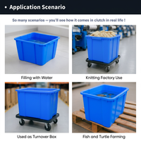 200 # boîte de stockage d'eau en PE empilable de grande capacité pour la culture de fruits de mer bleu blanc rouge couleurs bac de stockage d'eau