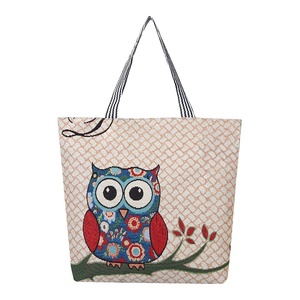 Sac fourre-tout décontracté pour femme en toile, motif hibou vintage personnalisé, nouvelle collection, haute qualité, fermeture éclair, idéal pour les voyages - Product Image 1
