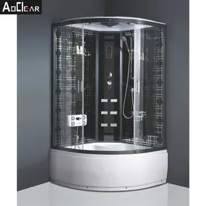Corner luxury steam shower with whirlpools bathtub sauna and shower room