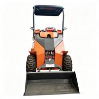 Mini Wheel Skid Steer Loader, Skidsteer Kompak yang Dapat Dikendarai dengan Bucket Quick Attach