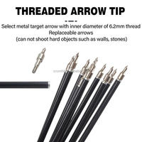 HT Vente Directe Usine HUANTU Insert de Flèche en Aluminium 6,2 mm pour Tige en Carbone, Lame Légère, Entretoise de Plume de 4,5 cm de Longueur