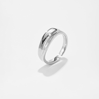 VEWANT Minimalistischer Kupfer-Ring mit 18K Gold und Rhodium-Beschichtung, Polierter Breiter Offener Ring, Alltäglicher Modeschmuck