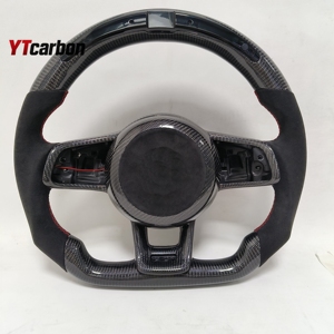YTcarbon pour T-Roc <span class=keywords><strong>Touran</strong></span> GT GLI GTI GTD GTE <span class=keywords><strong>R</strong></span>-<span class=keywords><strong>line</strong></span> Racing Style volant en Fiber de carbone véritable personnalisé - Product Image 1