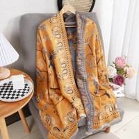 Écharpe en cachemire 100% cachemire longue pour femme, motif floral, réversible, chaude, douce, légère, cadeau d'hiver, accessoire de mode