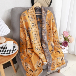 Women Floral Paisley Scarf Reversible Cashmere Shawl Lightweight Long Scarf for Travel Daily Wear Outer Wear Blanket <b>Wrap</b> - Product Image 6