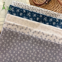 Tissu en coton tissé rétro, 40 fils, motif floral en tons de gris, pour garçons et filles