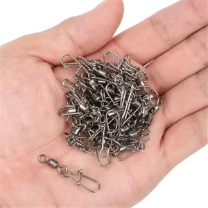50 pz-100 pz/scatola connettore da pesca in acciaio inox Pin 4 #6 #8 #10 #12 # cuscinetto rotolante girevole con gancio a scatto accessori per esca - Product Image 6