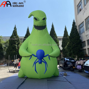 Monstruo Verde Inflable Gigante con Araña Azul, Decoración de Halloween de 4 m/13 pies, Oogie Boogie Inflable para Decoración de Jardín Exterior - Product Image 1