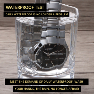 WLISTH Đồng Hồ Đeo Tay Nam Nữ Chống Nước Phát Sáng Để Bàn Đôi Có Lịch Bằng Thép Không Gỉ Q353 - Product Image 5