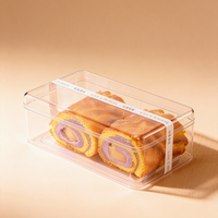 Boîte de rangement rectangulaire transparente en plastique pour tiramisu et sandwichs, emballage alimentaire recyclable en PS pour usage domestique et commercial, stockage de bonbons