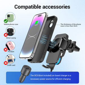 Cargador de coche de detección automática inalámbrico rápido de 15W Soporte de teléfono móvil universal para iPhone para Samsung Soporte de teléfono seguro para conducir - Product Image 3