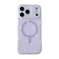 Coque antichoc magnétique à motif cœur pour iPhone 12 13 14 15 16 Pro Max 17 Air 16 Plus – Étui Candy