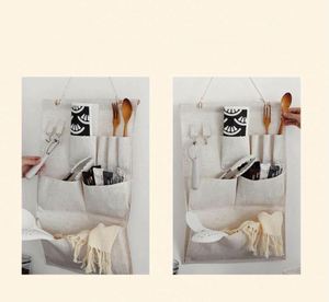 กระเป๋าแขวนผ้าฝ้ายและผ้าลินินดีไซน์ดั้งเดิมสำหรับหอพัก ใช้เก็บโทรศัพท์มือถือข้างเตียง - Product Image 4