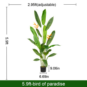 Pájaro <span class=keywords><strong>del</strong></span> paraíso artificial toque real <span class=keywords><strong>palmera</strong></span> hojas árboles Planta flores de seda para interior exterior hogar jardín decoración Hotel Decoración - Product Image 6