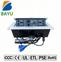 Eingebettete Reihensteckdose mit versteckter Verbindung, Pop-up-Industrie-Desktop-Steckdosenleiste 10A 2 USB Multifunktionsbox für Büro-Audioausrüstung