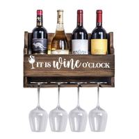 Porte-vin en pin massif, en bois, mural, rangement de cuisine, vente en gros