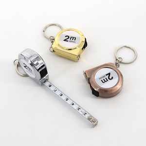 Conveniente Mini Metal Pequeno Doméstico 2 Metros/6 Pés de Aço Macio Portátil Chaveiro Fita Medida Promocional Com Logotipo Personalizado