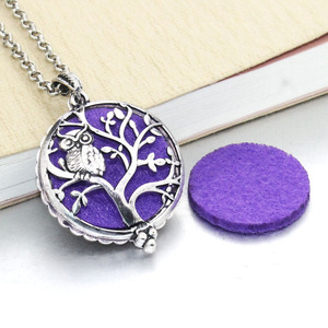 Collier diffuseur d'huiles essentielles vintage avec pendentif médaillon et tampons, bijoux d'aromathérapie - Product Image 5