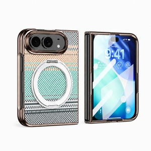 Étui de téléphone magnétique en fibre de carbone de luxe pour iPhone Duo avec protection à 360° °   Support de téléphone avec protection d'écran avant antichoc - Product Image 1