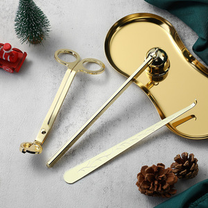 Ensemble d'accessoires de luxe en acier inoxydable écologique 3 pièces en gros, comprenant des bougies, un coupe-mèche, un éteignoir - Product Image 4