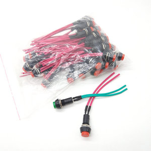 <b>Push</b> <b>Button</b> <b>Switch</b> For Excavator 1NO Screw Terminal Plastic Material With Red Green Wire - Product Image 1