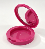 Boîte à poudre compacte transparente à couvercle pressurisé, boîte à blush cosmétique avec diamètre intérieur de 72,7 mm et miroir