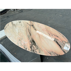 Table ovale en marbre italien Fantastique Rouge <span class=keywords><strong>Rose</strong></span> Breccia Rosa - Product Image 2