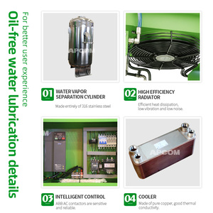 เครื่องอัดอากาศแบบสกรูไร้น้ำมัน 7.5kW-30kW 8บาร์ 10บาร์ 20HP 30HP 40HP สำหรับโรงงานอุตสาหกรรม ตลาดอเมริกา เยอรมนี - Product Image 4