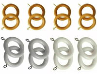 Fabrication d'accessoires de tringle à rideaux design coloré or double personnalisé douche anneaux de rideaux en bois avec oeillets