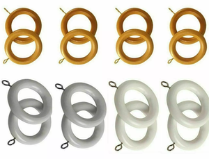 Fabrication d'accessoires de tringle à rideaux design coloré or <span class=keywords><strong>double</strong></span> personnalisé douche anneaux de rideaux en bois avec oeillets - Product Image 5