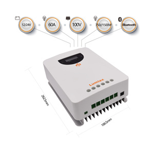 ตัวควบคุมการชาร์จพลังงานแสงอาทิตย์ 60a 12V 24V 36V 48V ระบบออฟกริด Mppt รองรับแรงดันไฟฟ้าจากแผงโซลาร์เซลล์ 150v - Product Image 2