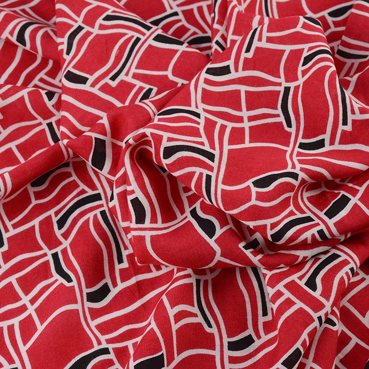 Фабричный поплин 45S * 45S от поставщика Amazon, тканый шарф из 100% искусственного шелка с геометрическим принтом для одежды