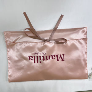 איכות גבוהה סאטן המעטפה שקית אבק עבור שיער לוגו מותאם אישית דפוס שיער הרחבה חבילה הלבשה תחתונה אריזה לבן שקית משי - Product Image 1