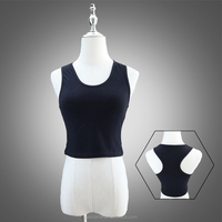 Top Corto para Niñas, Color Sólido, Sin Mangas, Cuello Redondo, para Baile, Actuaciones, Ejercicio, Ballet y Clases de Danza